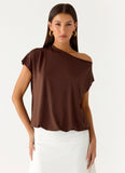 Raeni Off Shoulder Top Chocolate
