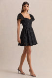 Vivi Black Lace Sweetheart Neck Mini Dress