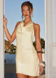 Satin Flame Mini Dress Yellow