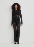 Black Lace High Waisted Trouser
