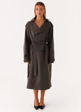 Brighton Oversized Trench Coat Grey