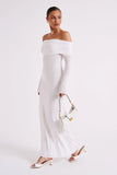 Josie Off Shoulder Mesh Maxi Dress Ivory