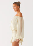Eira Balloon Sleeve Mini Dress Ivory