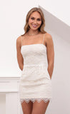 Guipure Lace Dress in White