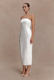 Ophelia Peplum Satin Maxi Dress Ivory