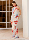 California Maxi Dress Deep Sea Bloom