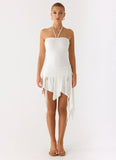Khalida Jersey Halter Mini Dress White