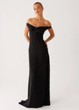 Melany Maxi Dress Black Polka Dot