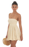 Strapless Bubble Dress in Cream
