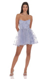Floral Corset A line Dress in Lavender
