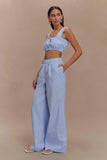 Hansen Wide Leg Pants Blue Pinstripe