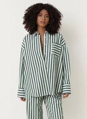 Green Stripe Oversized Shirt