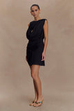 Oria Chiffon Mini Dress Black