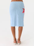 Tamia Midi Skirt Blue Petal