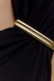 Kinsley Slinky Maxi Dress With Hardware Black