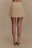 Camilla Boucle Mini Skirt Light Taupe