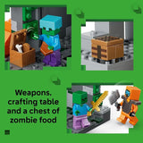 LEGO Minecraft Zombie Dungeon Building Pretend Play Toy for Boys Girls Video Game Playset Toy Figures for Kids Ages 8 W Wandering Wastelands Minifigure Gift Idea for Birthdays 21587