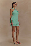 Caprice Halter Knit Mini Dress Lagoon