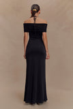 Bernadina Mesh And Slinky Halter Maxi Dress Black