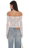 Lace Off Shoulder Twist Top in White