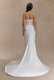 Clara Fishtail Maxi Skirt White