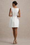 Cheri White Tailored Sleeveless Mini Dress