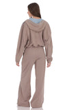 Two Toned Cinchable Sweatpants Pants in Taupe