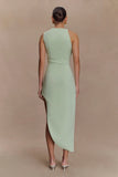 Virginia Suiting Embroidered Midi Dress Sage