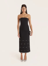 Black Embellished Bandeau Midaxi Dress
