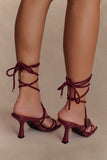Ezekiel Strappy Sandal Heel Wine
