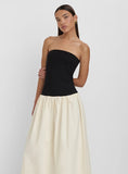 Monochrome Drop Waist Bandeau Dress