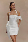 Claudine Taffeta Floral Mini Dress White