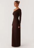 Jordana Twist Maxi Dress Brown