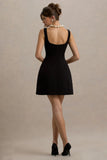 Corey Black White Sweetheart Mini Dress With Bow Details