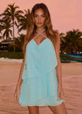 On The Go Beaded Mini Dress Turquoise