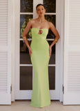 Moara Cut Out Maxi Dress Lime Green
