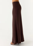 Like A Flower Maxi Skirt Chocolate