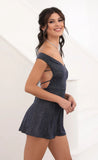Off Shoulder Dress in Sparkling Navy