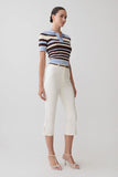 Mary Denim Capris White