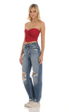 Distressed Jeans in Faded Denim