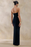 Feleicia Black Sweetheart Cut Out Maxi Dress With Split
