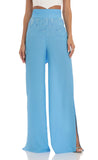 Swirl Wide Leg Pants in Blue