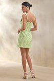 Orelisse Green Lace Square Neck Mini Dress