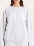 Light Grey 4th Avenue Slogan Oversized Sweatshirt