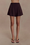 Simone Pleated Suiting Short Dark Chocolate
