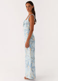 Cosmic Love Ruched Maxi Dress Opulent Blue