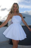 Declynn White Strapless Mini Dress