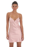 Satin Halter Dress in Mauve
