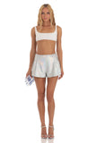 Iridescent Two Piece Set in Silver and White