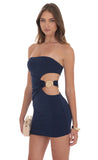 Conch Cutout Bodycon Dress in Navy